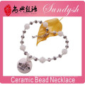 Chinese Style Unique Handmade Craft Ceramic Pendant Ceramic Beaded Necklaces